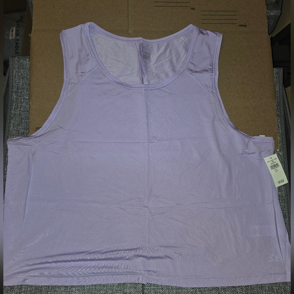 Offline By Aerie Sweat Sesh Cropped Tank - L - Purple Wash - NWT